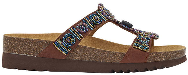 NEW BOGOTA' WEDGE SATIN+BEADS W BROWN 40 - Farmacia Artemisia di Montecuollo Dott. Angelo snc