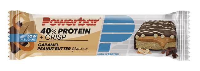 POWERBAR 40% PROTEIN + CRISP CARAMEL PEANUT BUTTER BARRETTA 40 G - Farmacia Artemisia di Montecuollo Dott. Angelo snc