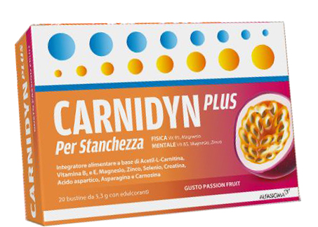 CARNIDYN PLUS 20 BUSTINE DA 5,3 G GUSTO PASSION FRUIT - Farmacia Artemisia di Montecuollo Dott. Angelo snc