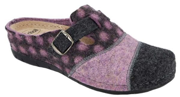 CALZATURA BRUGES BUCKLE DOTTED WOOL+WOOL W ANTHRACITE/PINK TOMAIA LANA FODERA TOMAIA SFODERATO SOTTOPIEDE PELLE SCAMOSCIATA SUOLA PU FITTING G 39 - Farmacia Artemisia di Montecuollo Dott. Angelo snc