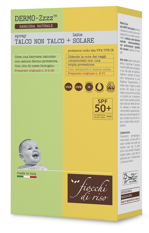 FIOCCHI DI RISO BIPACCO TALCO NON TALCO SPRAY 100 ML + LATTE SOLARE 50+ 140 ML - Farmacia Artemisia di Montecuollo Dott. Angelo snc