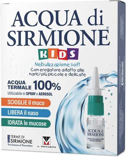 ACQUA DI SIRMIONE KIDS NEBULIZZAZIONE SOFT ACQUA TERMALE 100% 6 FLACONCINI PLURIDOSE DA 15 ML - Farmacia Artemisia di Montecuollo Dott. Angelo snc