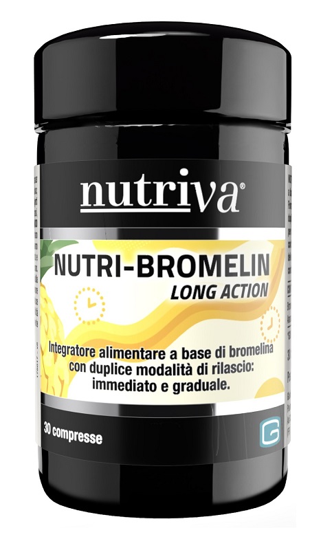 NUTRIVA BROMELIN LONG ACTION 30 COMPRESSE 1000 MG SENZA GLUTINE NATURALMENTE PRIVO DI LATTOSIO - Farmacia Artemisia di Montecuollo Dott. Angelo snc