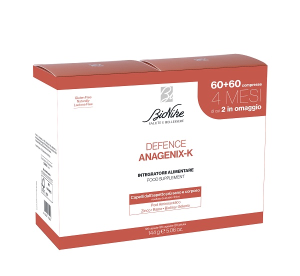 DEFENCE ANAGENIX K 60 CAPSULE 2 PEZZI SENZA GLUTINE NATURALMENTE PRIVO DI LATTOSIO - Farmacia Artemisia di Montecuollo Dott. Angelo snc