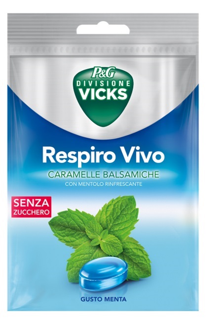 VICKS RESPIRO VIVO CARAMELLE BALSAMICHE MENTA 72 G CON EDULCORANTI - Farmacia Artemisia di Montecuollo Dott. Angelo snc