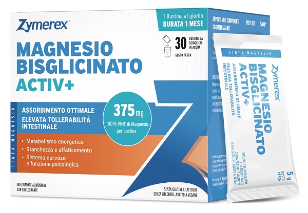 ZYMEREX MAGNESIO BISGLICINATO 30 BUSTINE SENZA GLUTINE SENZA LATTOSIO CON EDULCORANTE - Farmacia Artemisia di Montecuollo Dott. Angelo snc